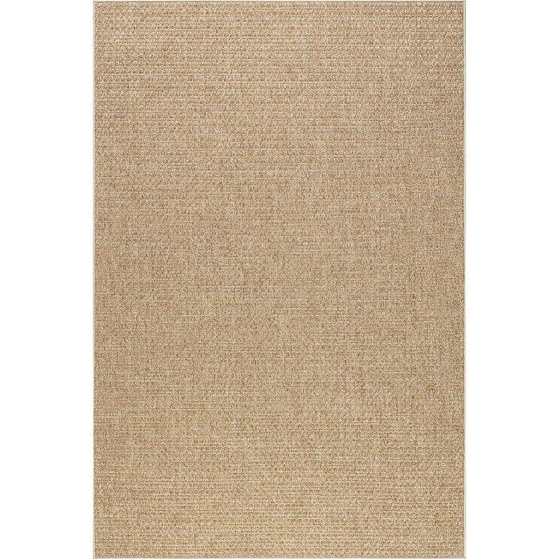 Beige Geometric Indoor/Outdoor Area Rug, 5' x 8'