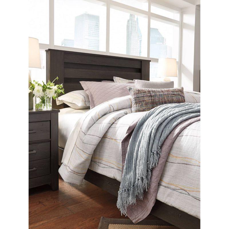 Full/Queen Adult Headboard Black Walnut - Signature Design by Ashley: Upholstered, Wood Frame Mounted, No Box Spring Needed