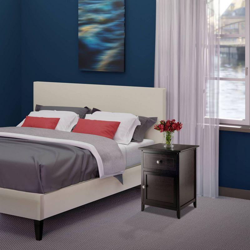 Eugene Nightstand - Espresso - Winsome: Wood Composite Bedside Cabinet with Storage