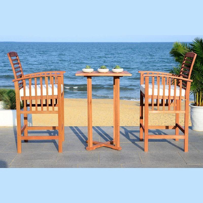 Pate 3 Piece Bar Height Patio Outdoor Bistro Set  - Safavieh