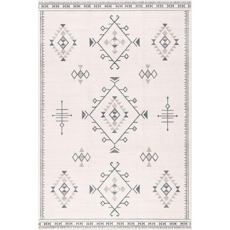 Nuloom Evalyn Southwestern Pet Friendly Machine Washable Area Rug, 3' x 5', Cream