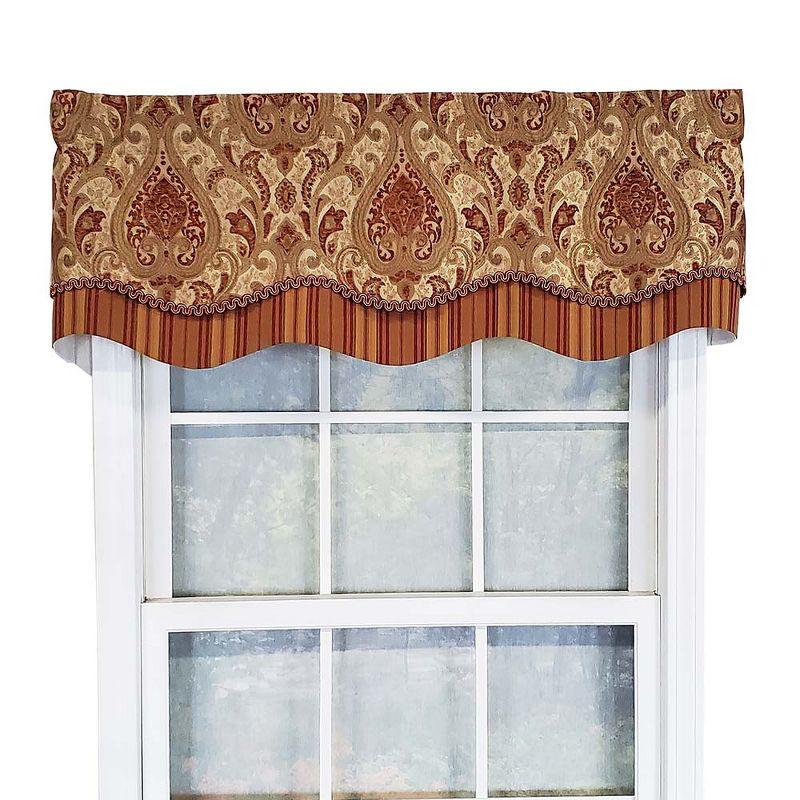 Gold and Bronze Chenille Damask Rod Pocket Valance