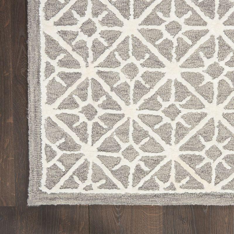 Geometric Handmade Tufted Gray Area Rug