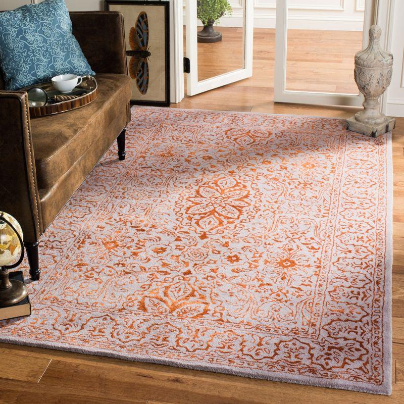 Glamour GLM516 Hand Tufted Area Rug - Grey/Rust - 8'x10' - Safavieh.