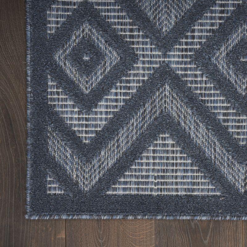 Foundry Select Versatile Diamond Navy Blue Indoor/Outdoor Area Rug