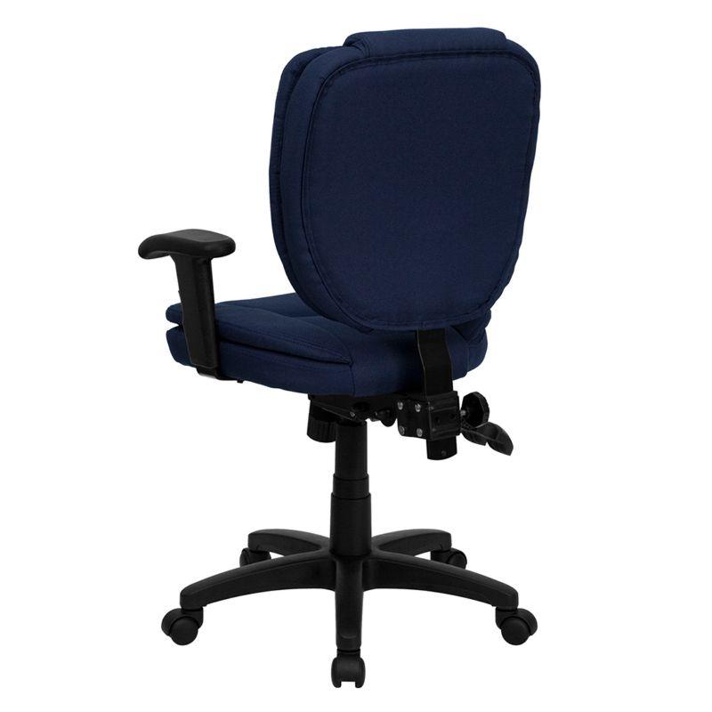 Flash Furniture Mid-Back Multifunction Swivel Ergonomic Task Office Chair with Pillow Top Cushioning and Adjustable Arms