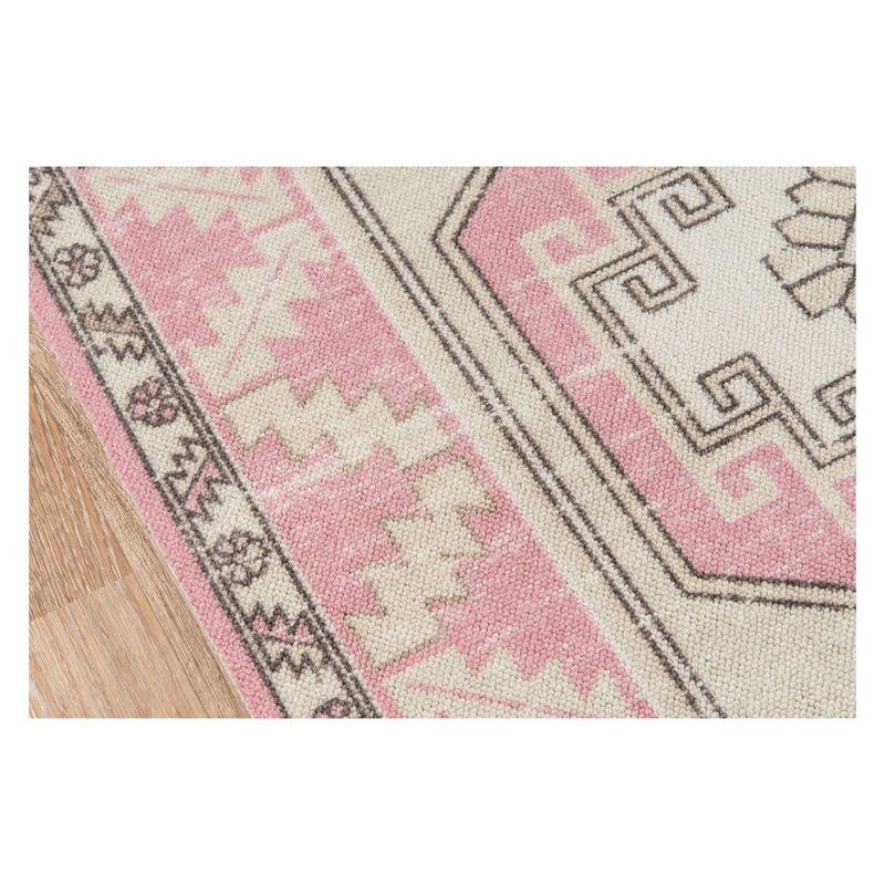 7'9"x9'10" Medallion Loomed Area Rug Pink - Momeni: Traditional Wool & Nylon, Low Pile, Rectangle, Indoor Use