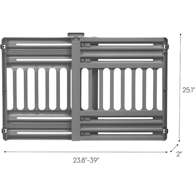 IRIS USA 24 to 39" Plastic Portable Expandable Pet Gate, Safety Gate