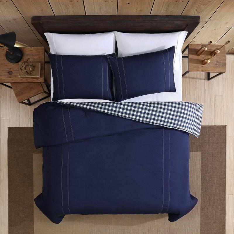 Eddie Bauer Kingston Navy Cotton Reversible Comforter Set