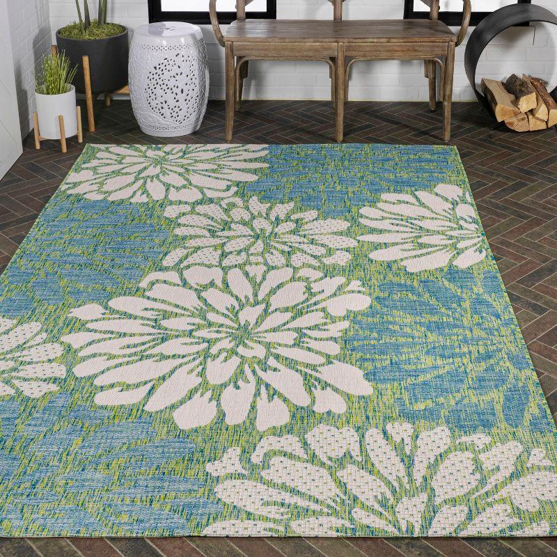 Grayson Floral Charm 9' x 12' Gray Reversible Outdoor Rug