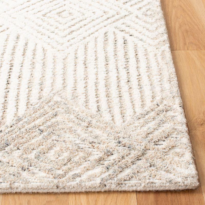 Ivory Elegance 6' Square Hand-Tufted Wool Area Rug