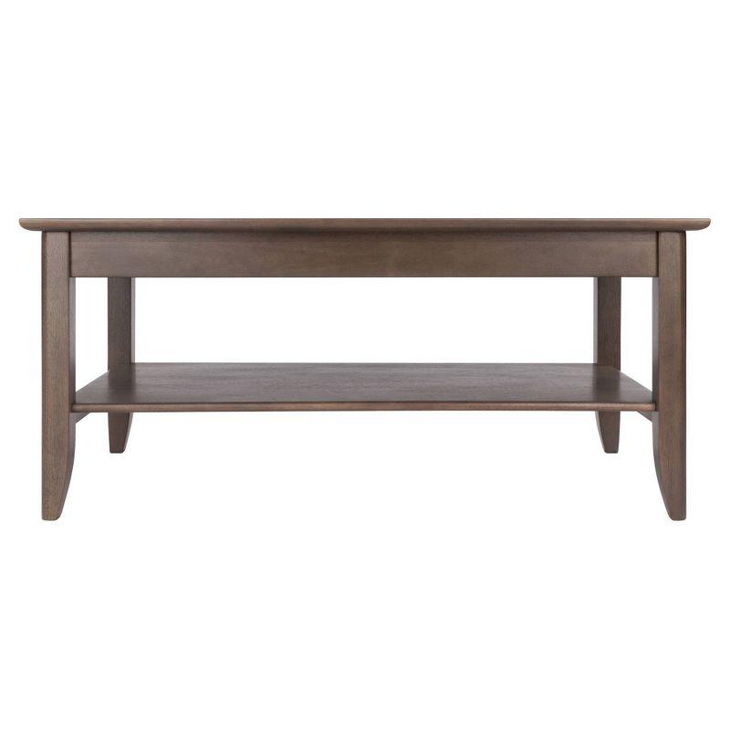 Santino Coffee Table Oyster Gray - Winsome: Wooden Rectangle Design, Fixed Shelf, MDF & Veneer, Living Room Furniture