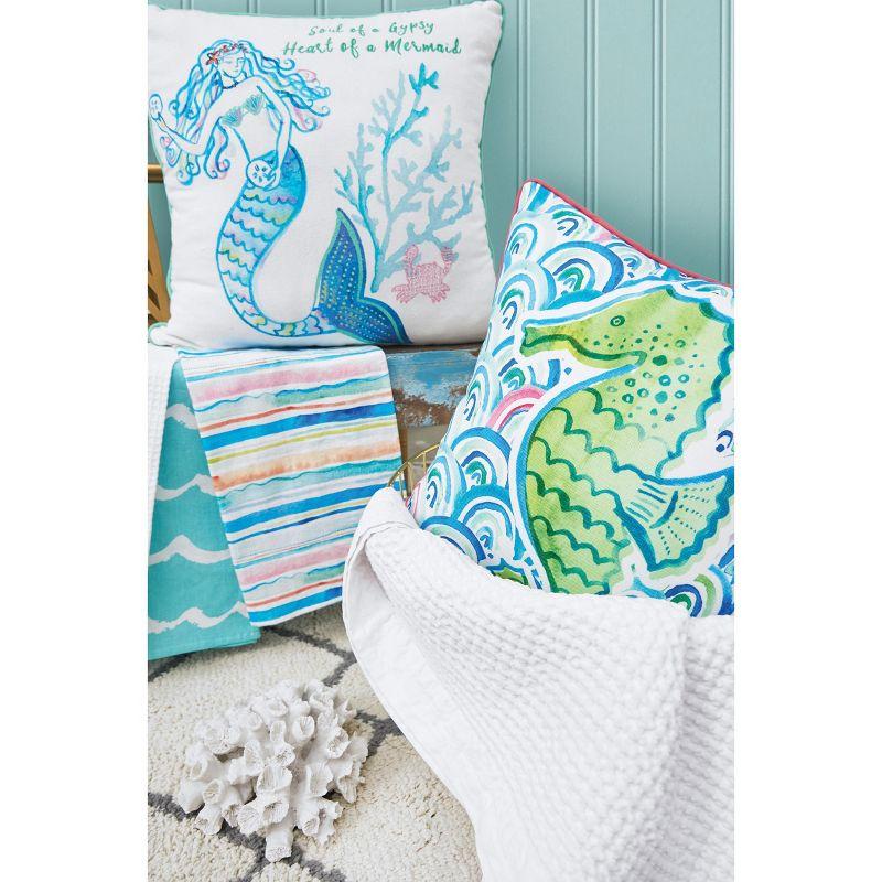 C&F Home 18" x 18" Mermaid Garden Seahorse Indoor/Outdoor Throw Pillow