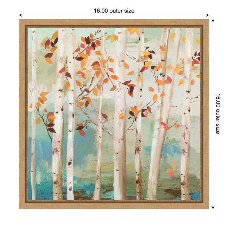 Amanti Art Fall Birch Trees by Allison Pearce Canvas Wall Art Print Framed 16 x 16-in.