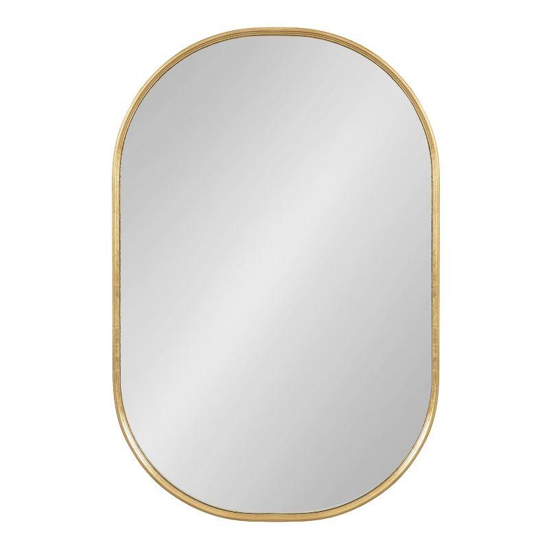 Kate and Laurel Caskill Oval MDF Capsule Mirror, 22x34, Gold