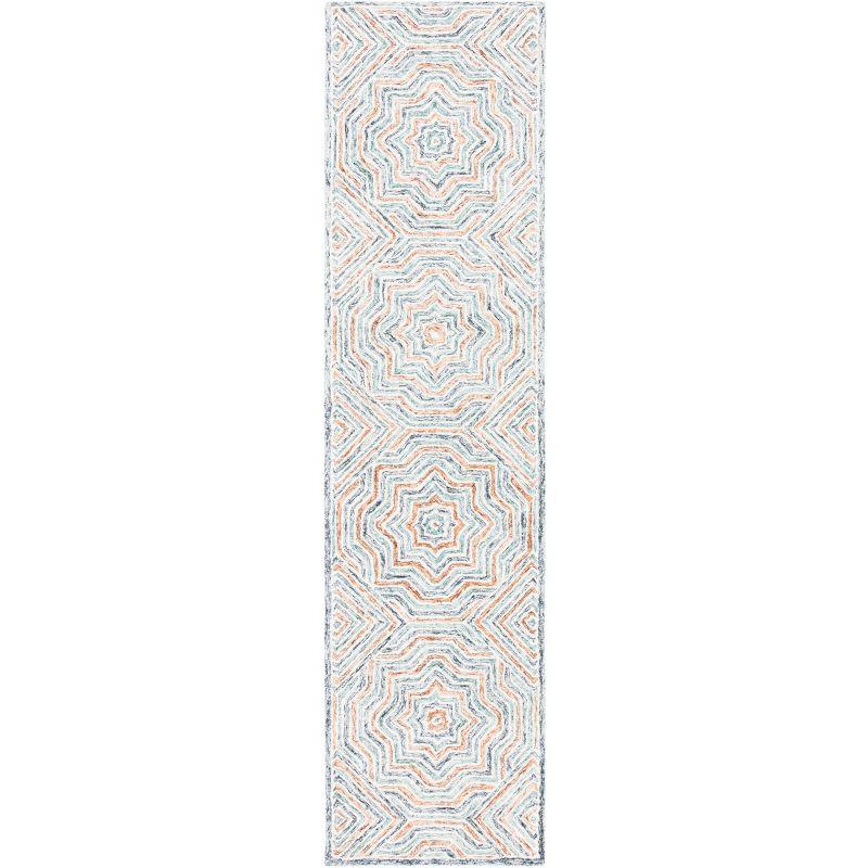 Capri CPR215 Tufted Indoor Runner Rug - Blue/Rust - 2'3"x9' - Safavieh