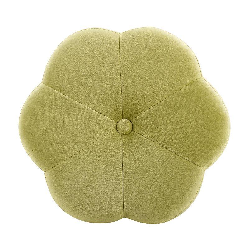 Seraphina Gold Plated Base Light Green Velvet Vanity Stool