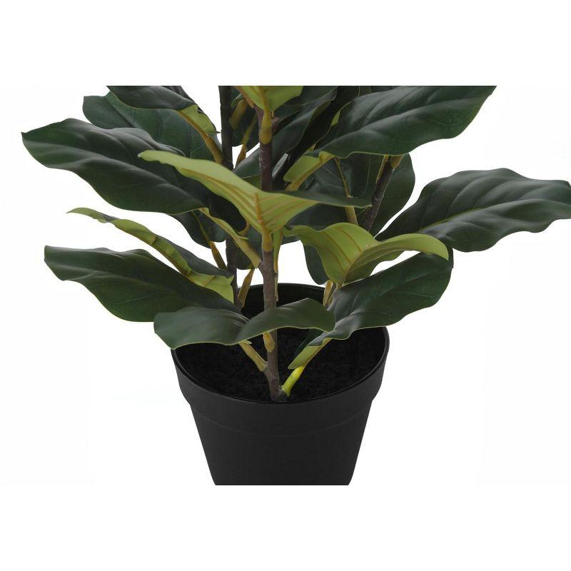 Monarch Specialties Artificial Plant 32 inch Tall Fiddle Tree Indoor Faux Fake Floor Greenery Potted Real Touch Decorative Green Leaves Black Pot