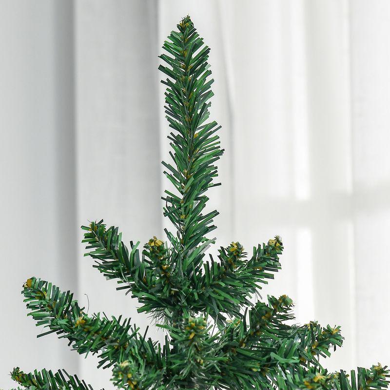 HOMCOM 6 FT Tall Unlit Slim Fir Artificial Christmas Tree with Realistic Branches, and 583 Tips, Green