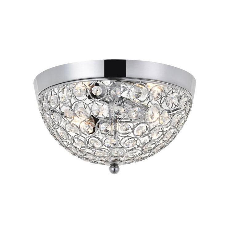 Elegant Lighting Taye 2 light Chrome Flush Mount