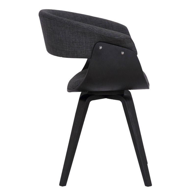 Summer Contemporary Dining Chair Black- Armen Living: Upholstered, Plywood Frame, Lumbar Support