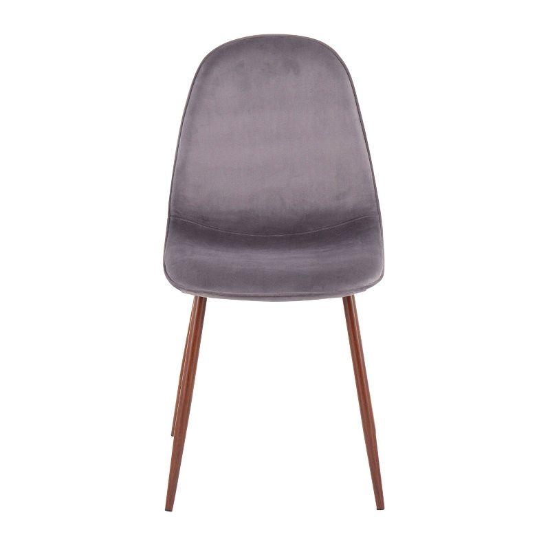 Set of 2 Pebble Mid-Century Modern Dining Chairs Walnut/Gray - LumiSource