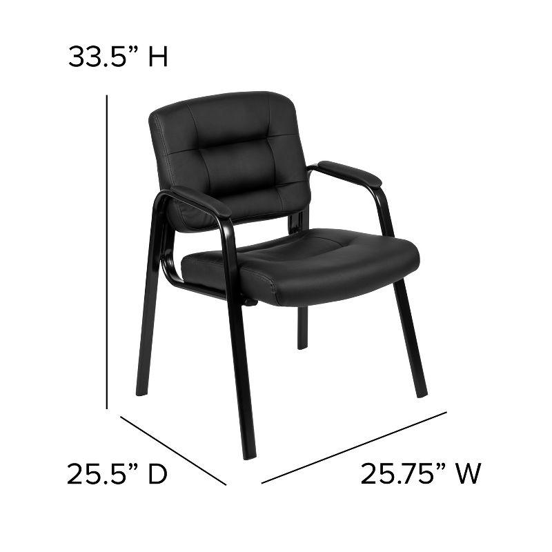 Flash Furniture Darwin Flash Fundamentals Black LeatherSoft Executive Reception Chair with Black Metal Frame