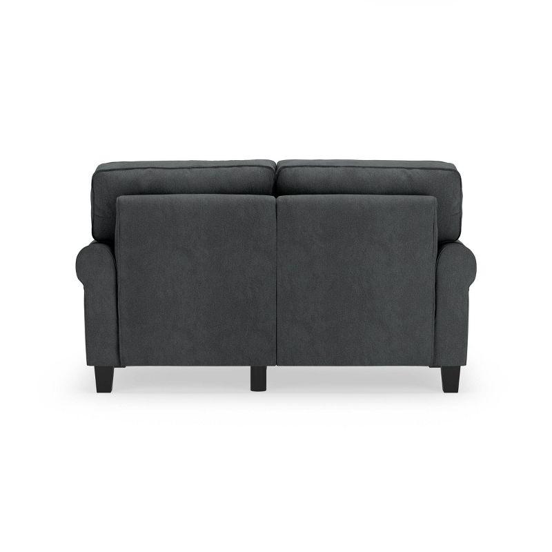 Serta Copenhagen 61" Rolled Arm Sofa, Easy Care Fabric, Soft Pillow Back, Pocket Coil Seat Cushions