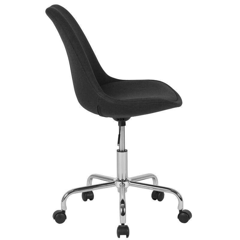 Flash Furniture Aurora Series Mid-Back Black Fabric Task Office Chair with Pneumatic Lift and Chrome Base