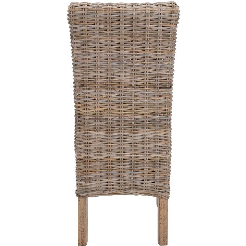 Quaker 19" H Rattan Side Chair (Set of 2) - FOX6521 - Natural Unfinished/Rustic Grey - Safavieh Couture