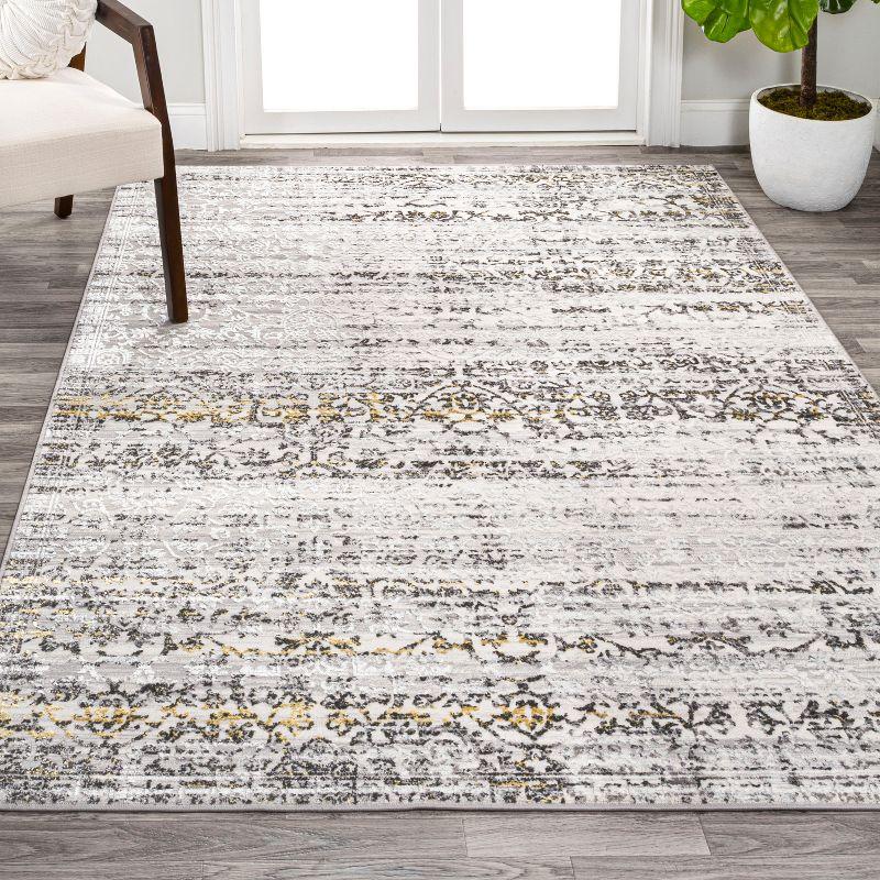 JONATHAN Y Tidal Modern Strie' Ivory/Black 3 ft. x 5 ft. Area Rug