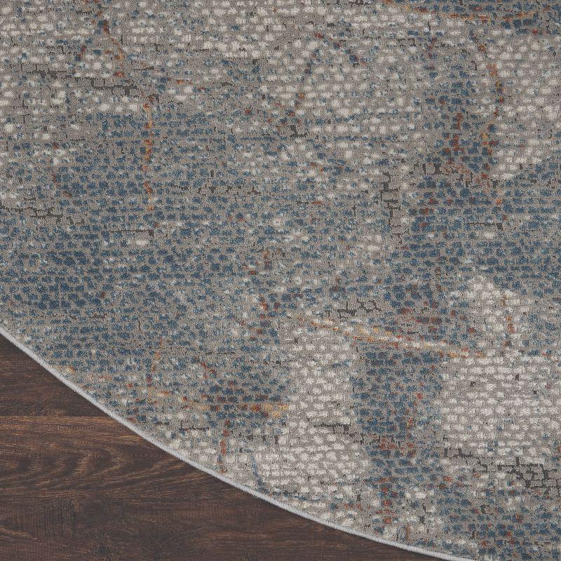 Nourison Rustic Textures Indoor Area Rug Light Grey/Blue 5'3" x Round