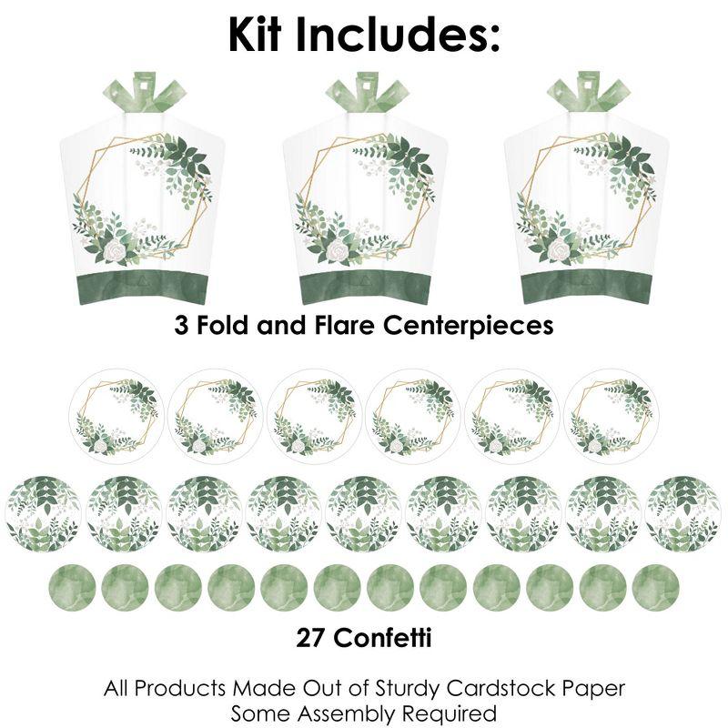 Big Dot of Happiness Boho Botanical - Greenery Party Decor and Confetti - Terrific Table Centerpiece Kit - Set of 30