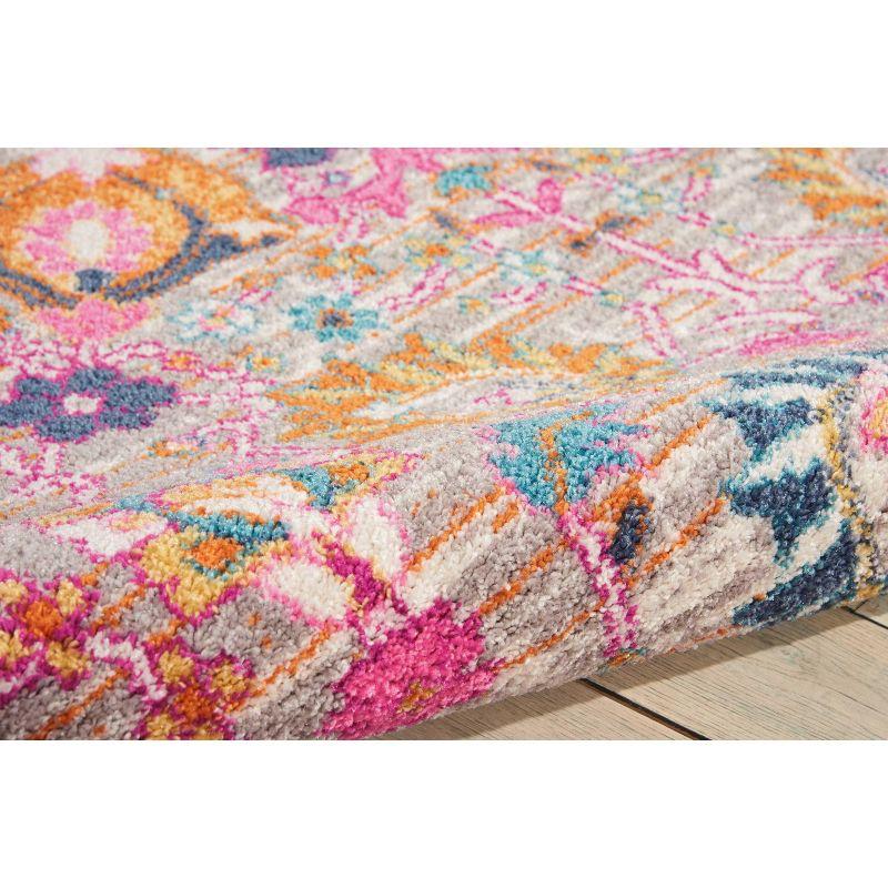 Bungalow Rose Rectangle Passion Floral 6'7" x 9'6" Area Rug in Pink
