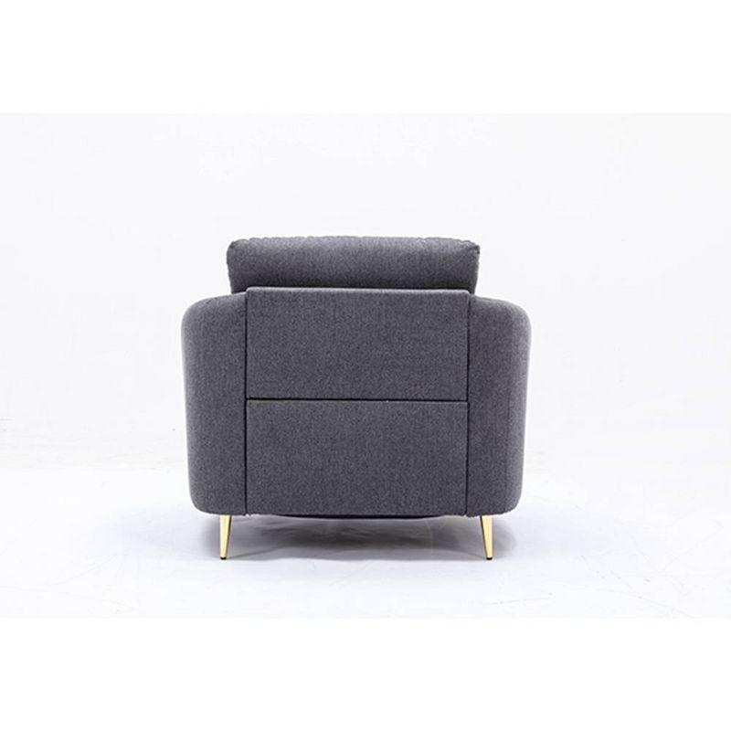 Acme Furniture 39" Yuina Accent Chair Gray Linen: Tufted, No Assembly, Wood Composite Frame