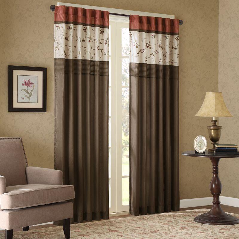 Madison Park Serene Embroidered Curtain Panel