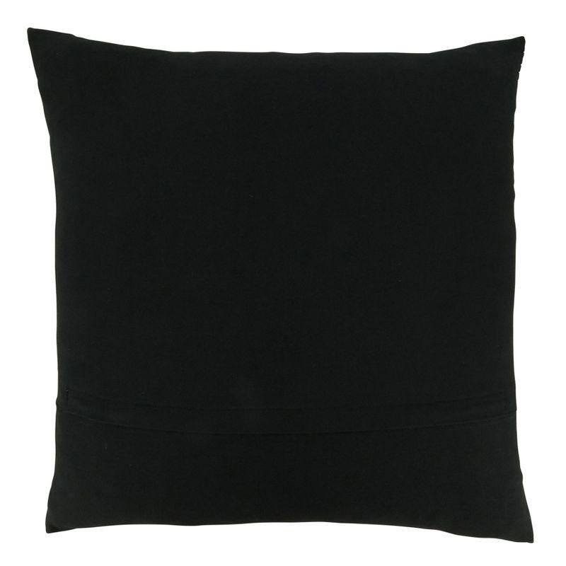 20"x20" Oversize Embroidered Mudcloth Design Square Throw Pillow Cover Black - Saro Lifestyle