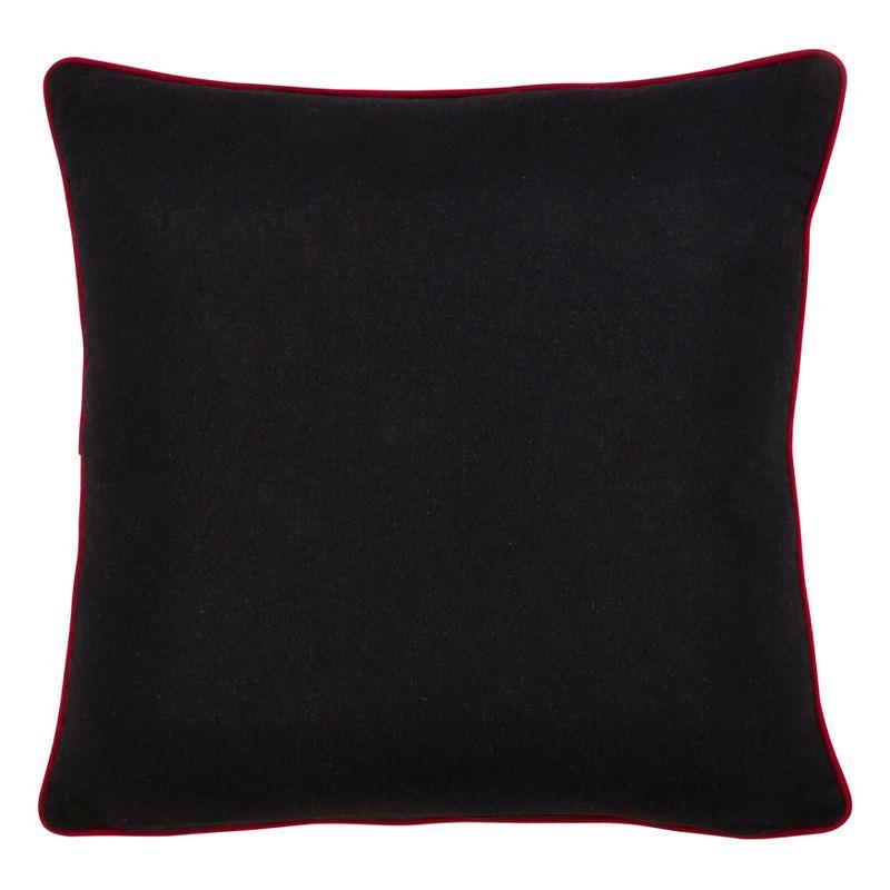 Black Cotton Polyester Embroidered Christmas Pillow Cover