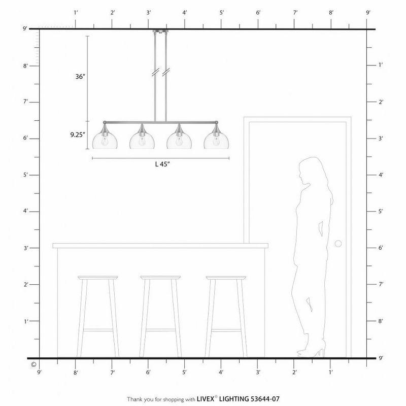 Livex Lighting Glendon 4 - Light Chandelier in  Brushed Nickel