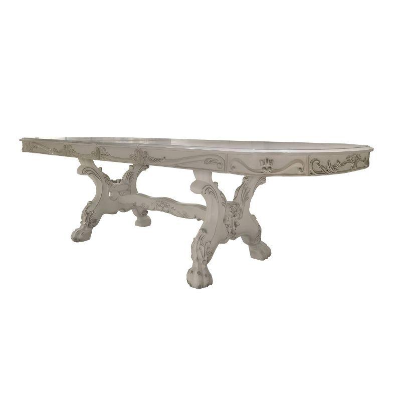 Elegant Dresden 108-inch Bone White Extendable Dining Table