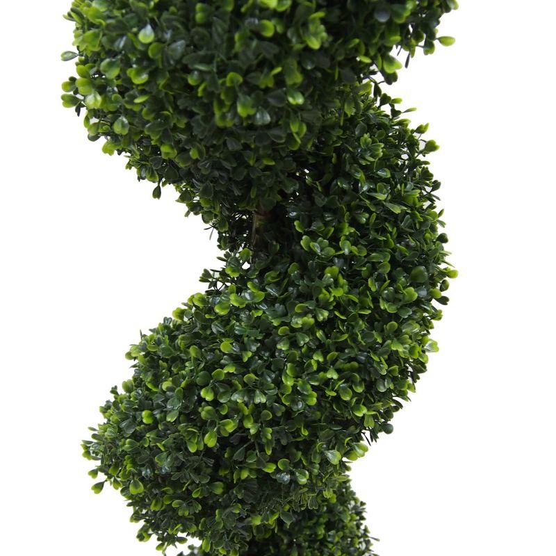 Elegant Outdoor Boxwood Spiral Topiary with White Lights, 72 in