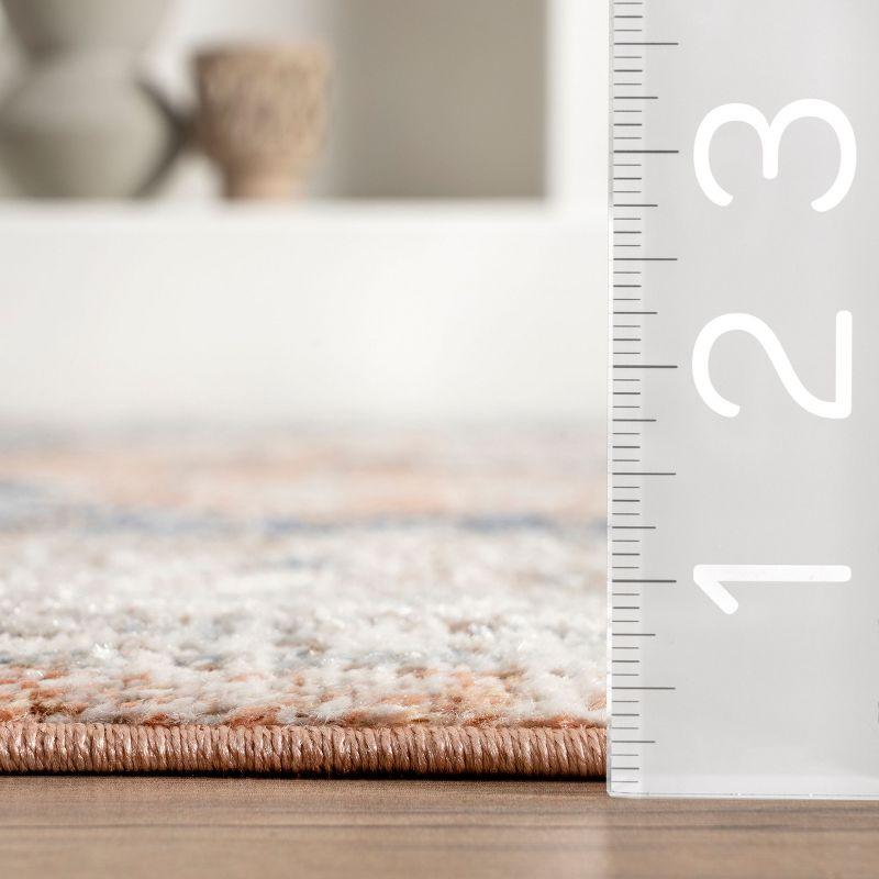Nuloom Jacquie Medallion 6 Square Indoor Area Rug for Living Room Bedroom Dining Room Kitchen, Peach/Beige
