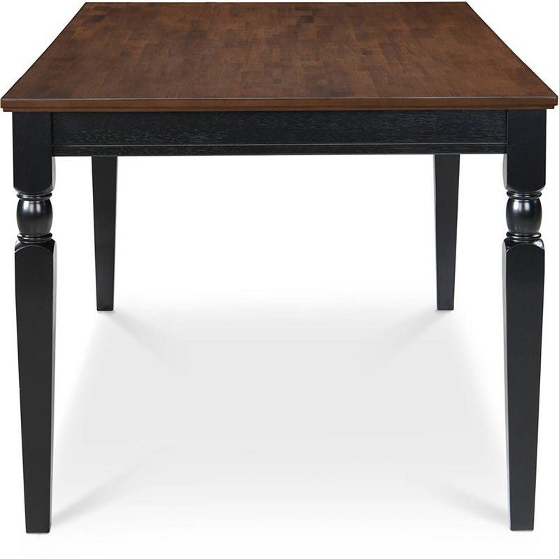 Cottage Charm 62" Reclaimed Wood Dining Table in Black