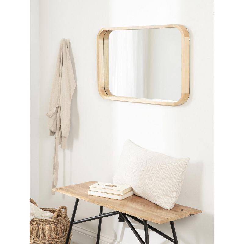 Kate and Laurel Hutton Wood Framed Radius Rectangle Mirror