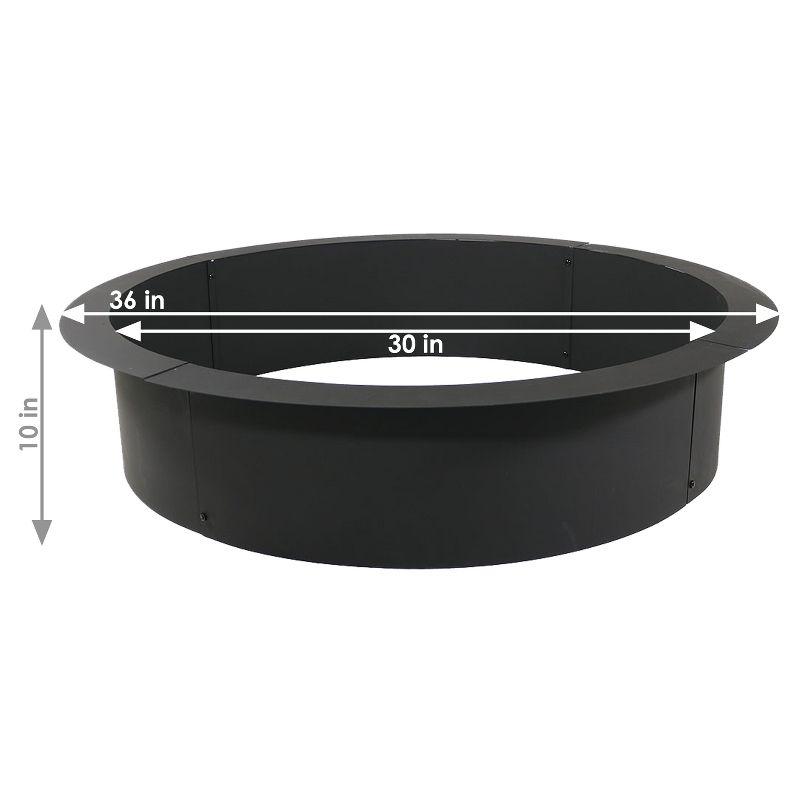 Sunnydaze Outdoor Heavy-Duty Steel Portable Above Ground or In-Ground Round Fire Pit Liner Ring - Black