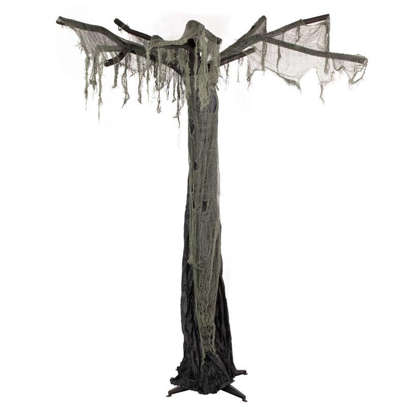Northlight Seasonal 7.5' Black and Gray Spooky Standing Ghost Tree Halloween Decoration