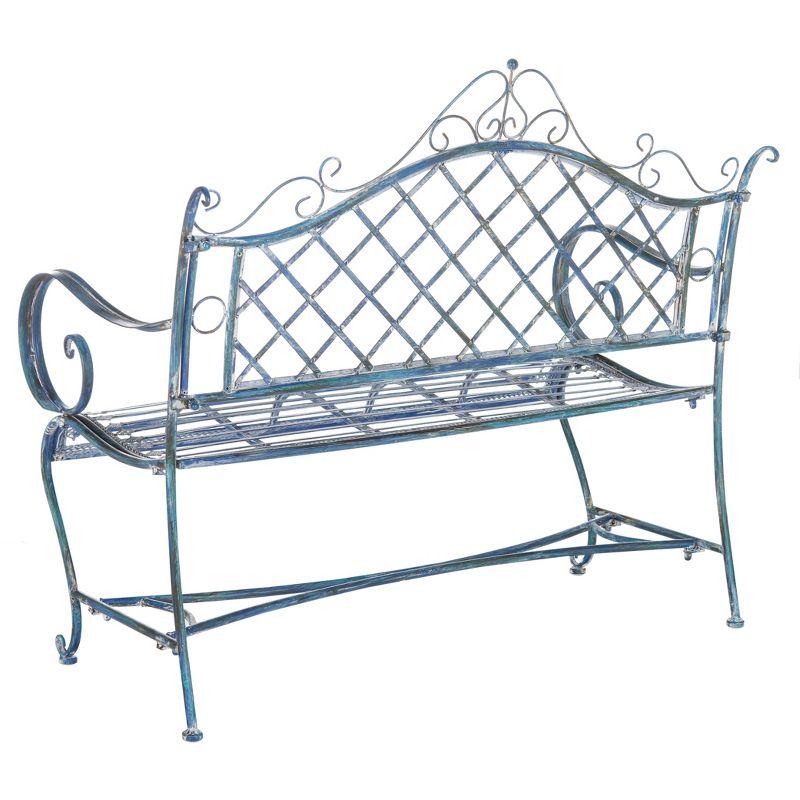 Abner Wrought Iron 45.75 Inch W Outdoor Garden Bench  - Safavieh