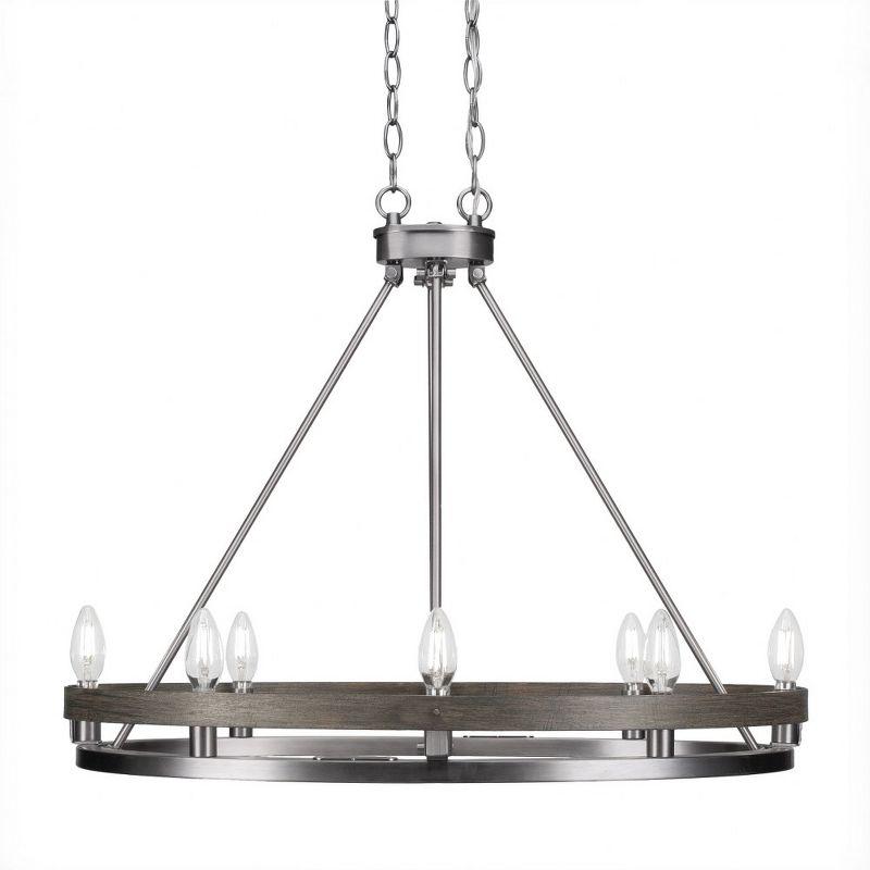 Toltec Lighting Belmont 8 - Light Chandelier in  Graphite/Distressed Wood