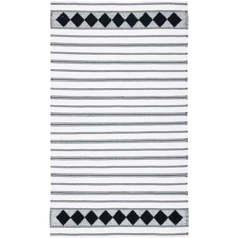 Montauk MTK708 Hand Woven, Flat Weave Indoor Area Rug - Black/Ivory - 5'x8' - Safavieh