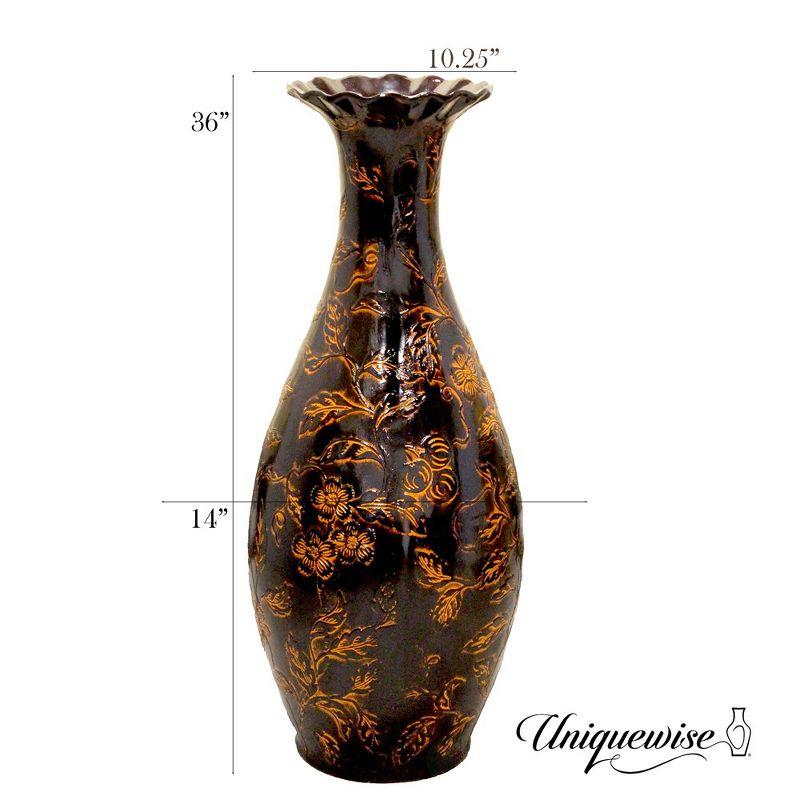 Uniquewise Traditional Brown Trumpet Shaped Floor Vase, 36 Tall